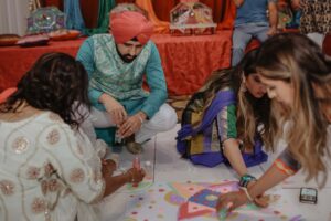 Rangoli design haldi ceremony - jago or jaggo ceremony