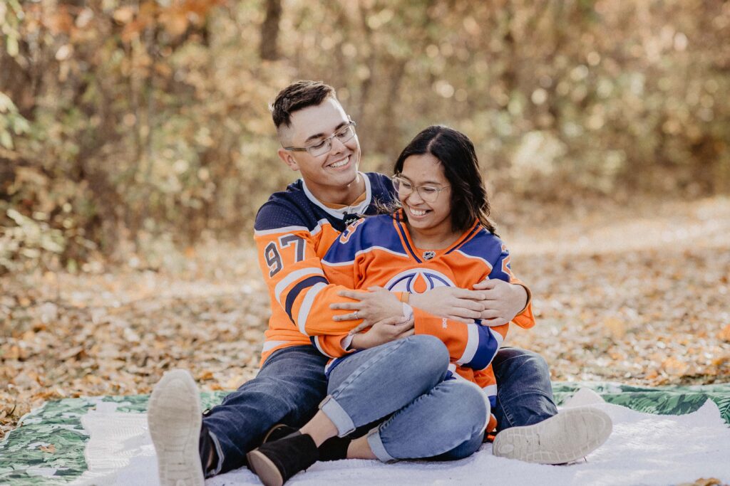 Oilers themed engagement session