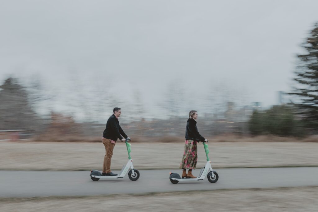 Scooter engagement photo session