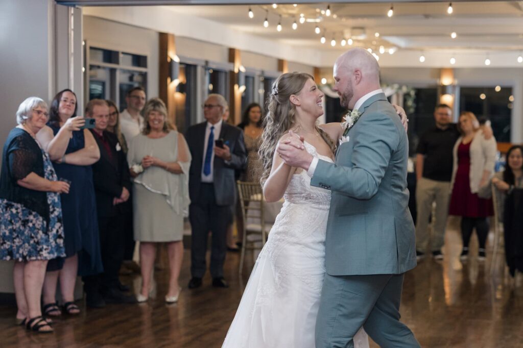 Wedding Day First Dance Photos - Canmore Wedding at the Nordic Center