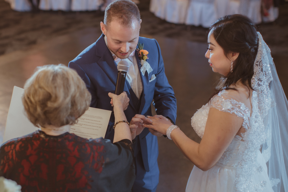 Ring exchange Vietnamese Wedding at Mirage Banquet Edmonton